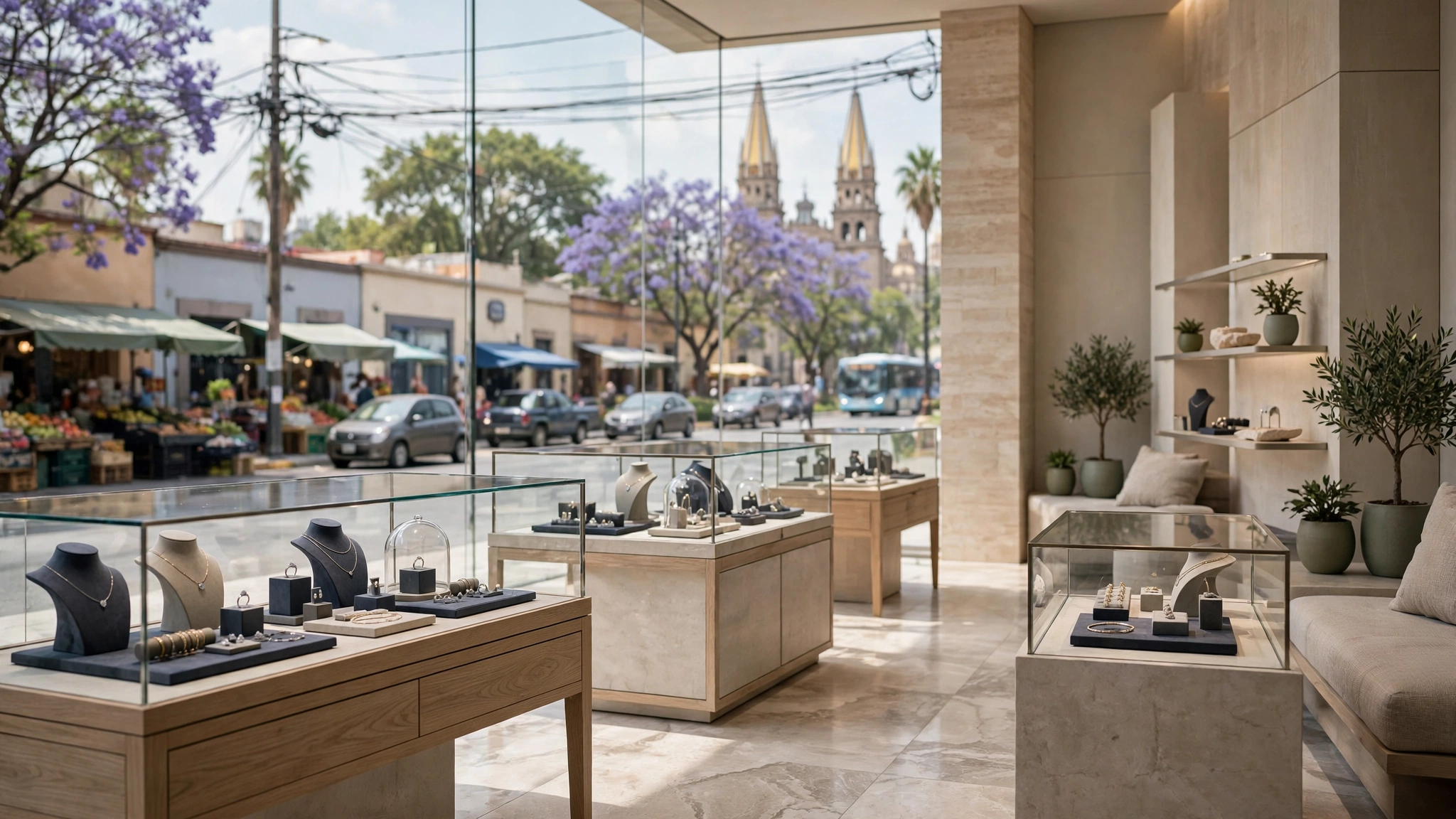 Interior de la nueva boutique de Bvlgari en El Palacio de Hierro Andares, Guadalajara