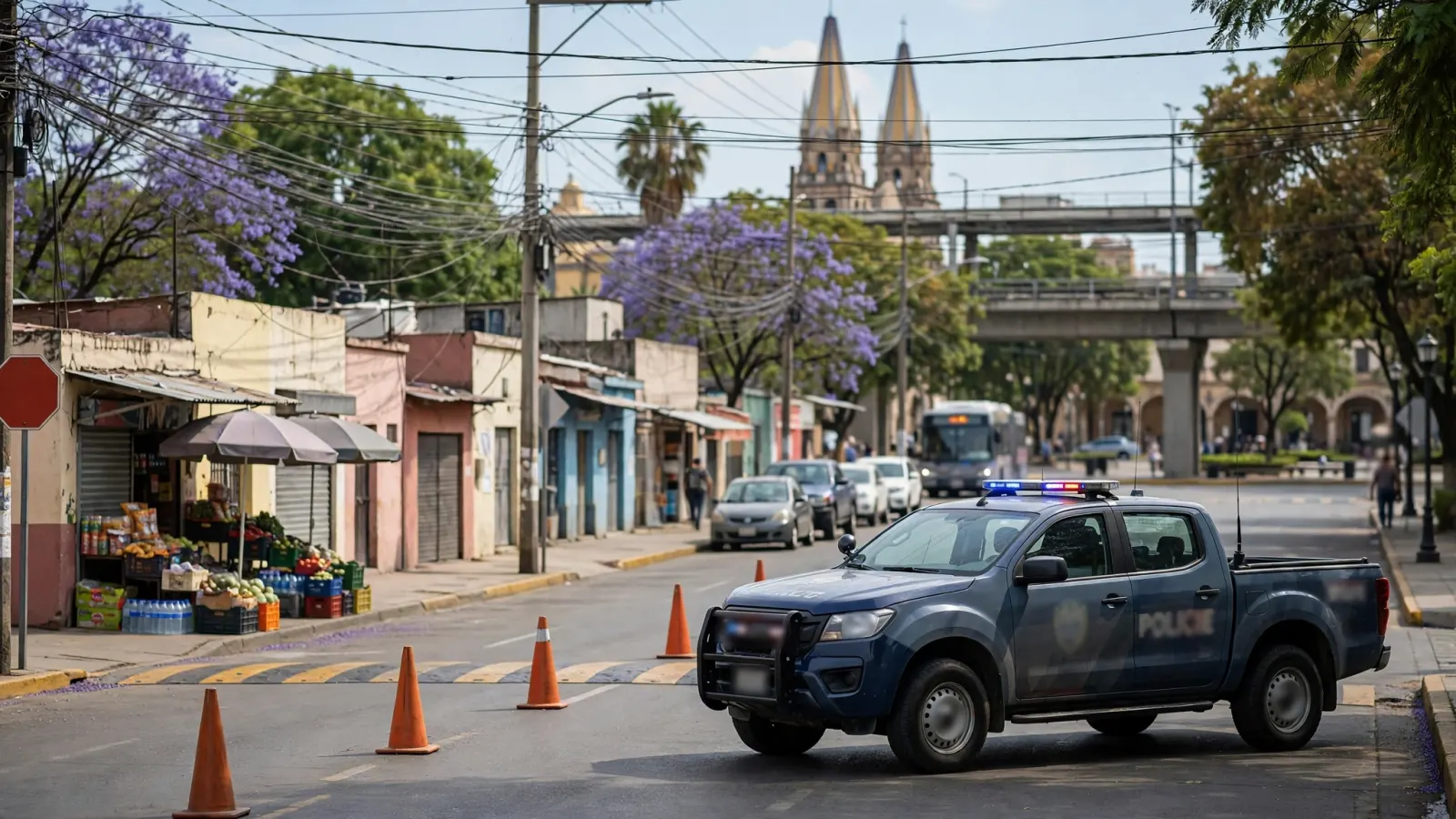 Patrulla de la Policía de Jalisco en un operativo en Zapopan