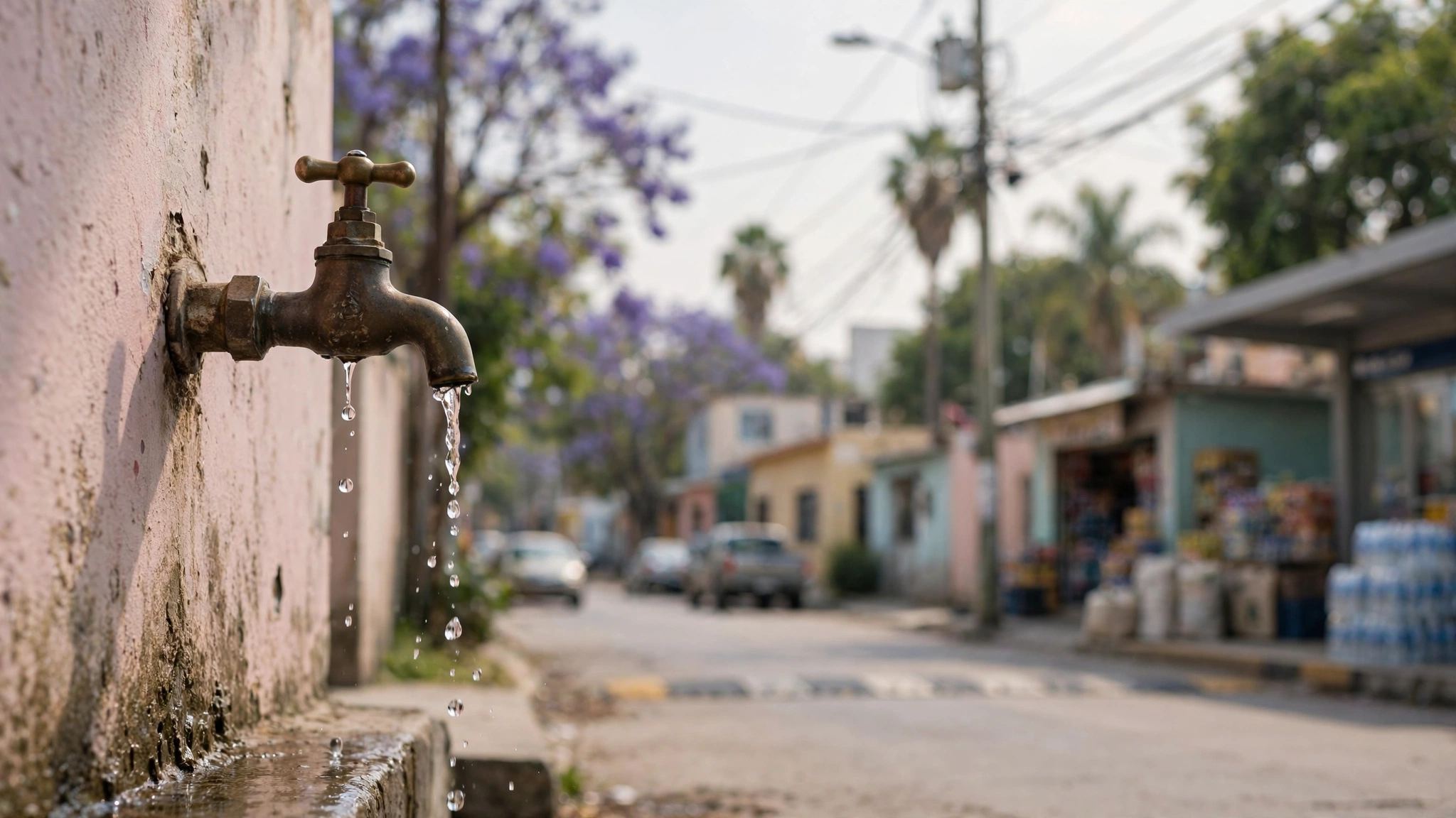 Llave de agua goteando en una vivienda de Guadalajara