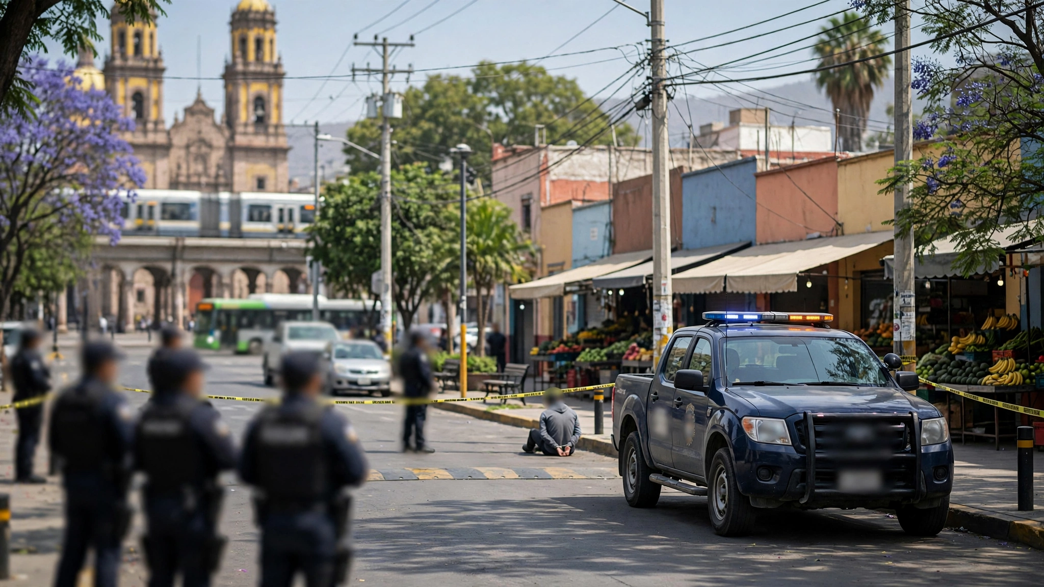 Operativo policial en Villahermosa, Tabasco, donde fue detenido un presunto líder de la Mara 18