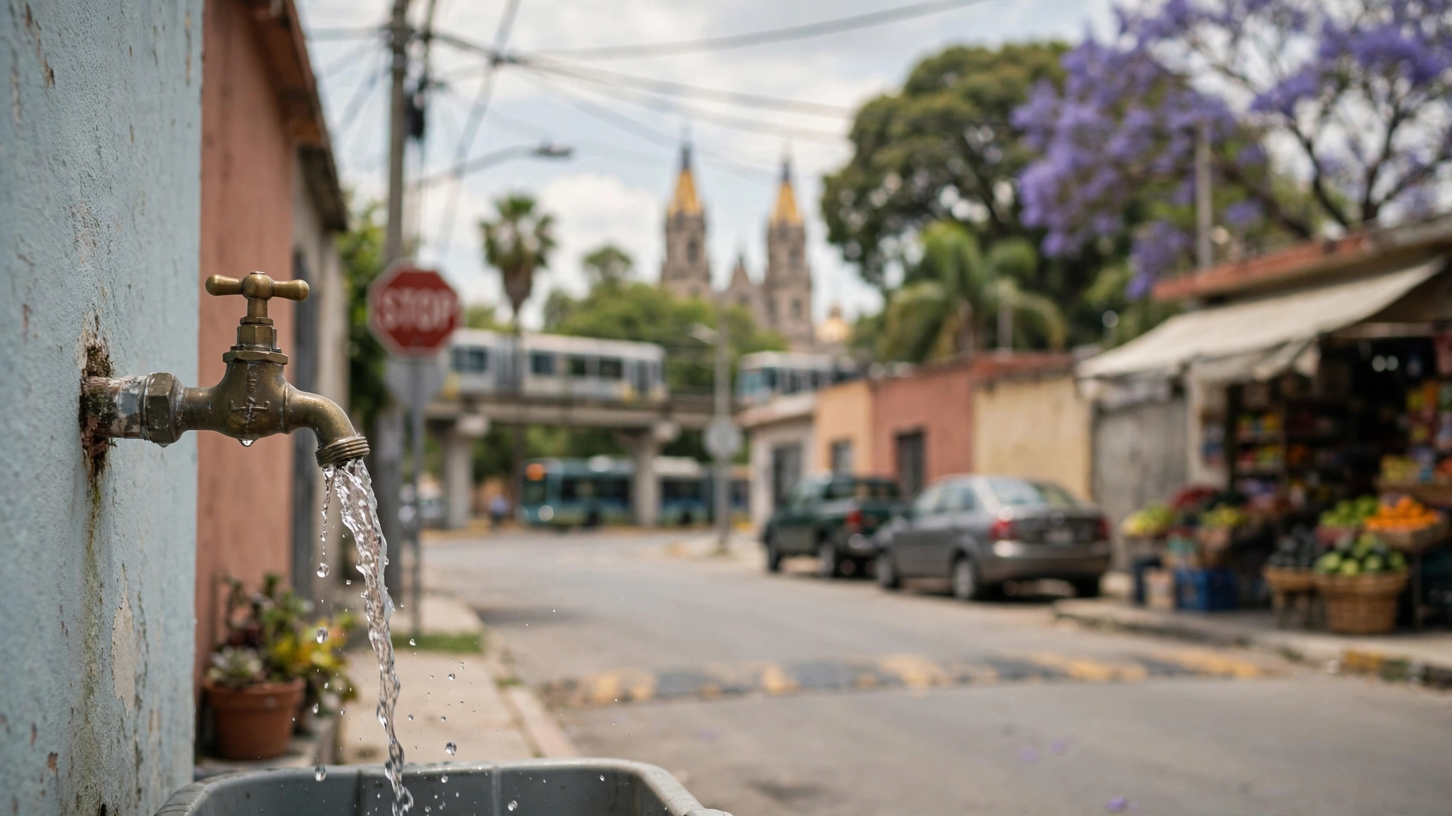 Grifo de agua potable en una vivienda de Guadalajara