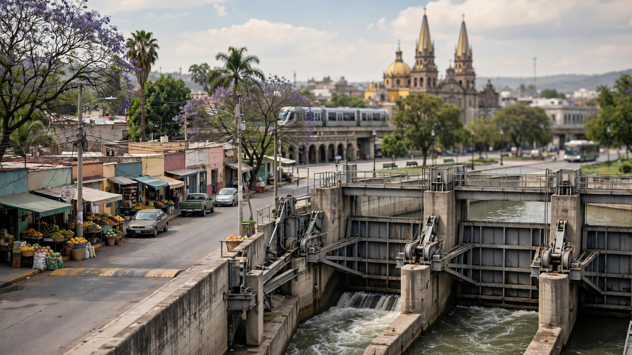 Compuertas de la presa Las Pintas en Jalisco