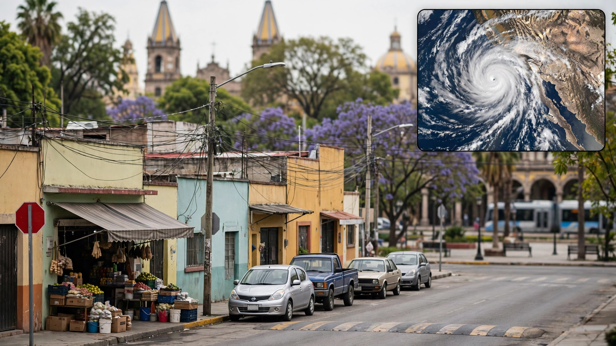 Imagen satelital del huracán Trudy frente a la costa del Pacífico mexicano