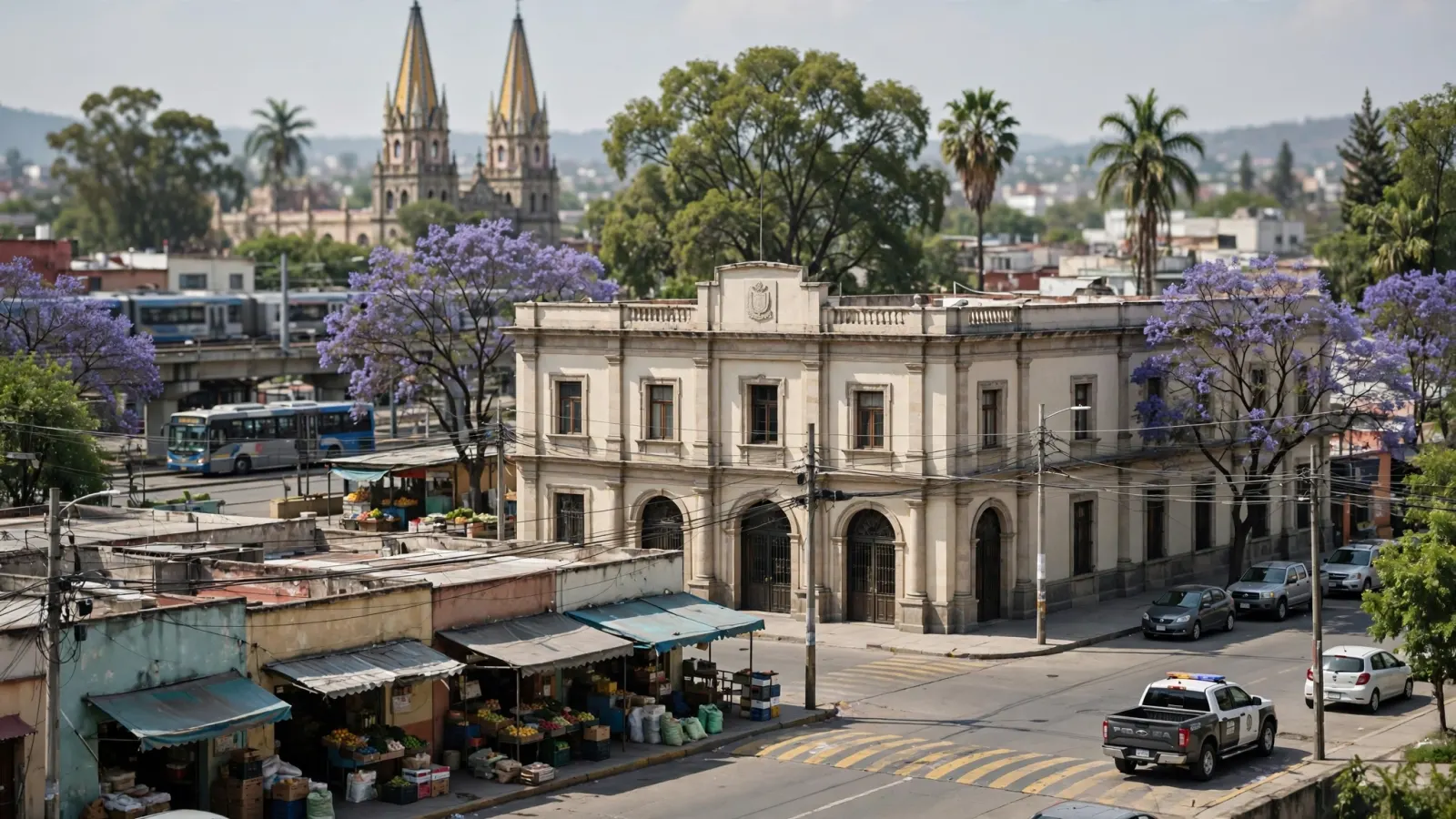 Fachada de un edificio de gobierno en Jalisco relacionado con la Fiscalía del Estado