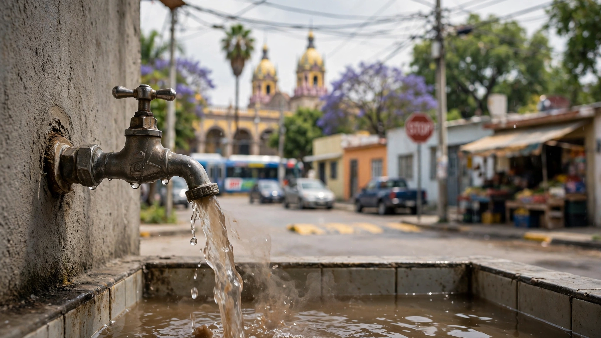 Grifo con agua turbia en una vivienda de la Zona Metropolitana de Guadalajara