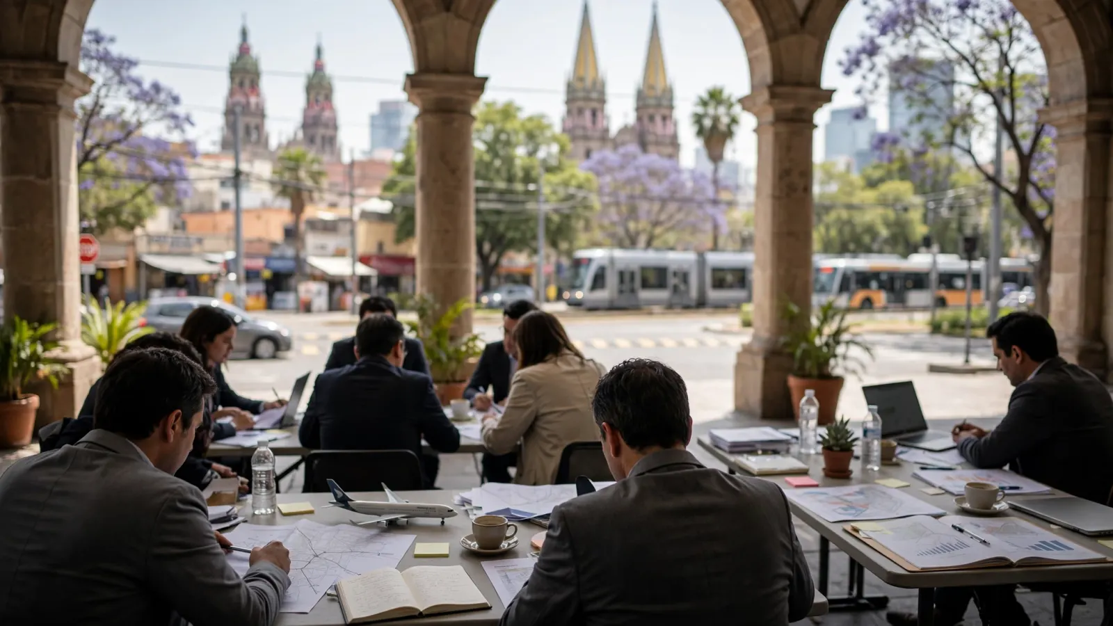 Delegación de Jalisco en mesas de trabajo con aerolíneas durante la cumbre World Routes 2026 en Fráncfort