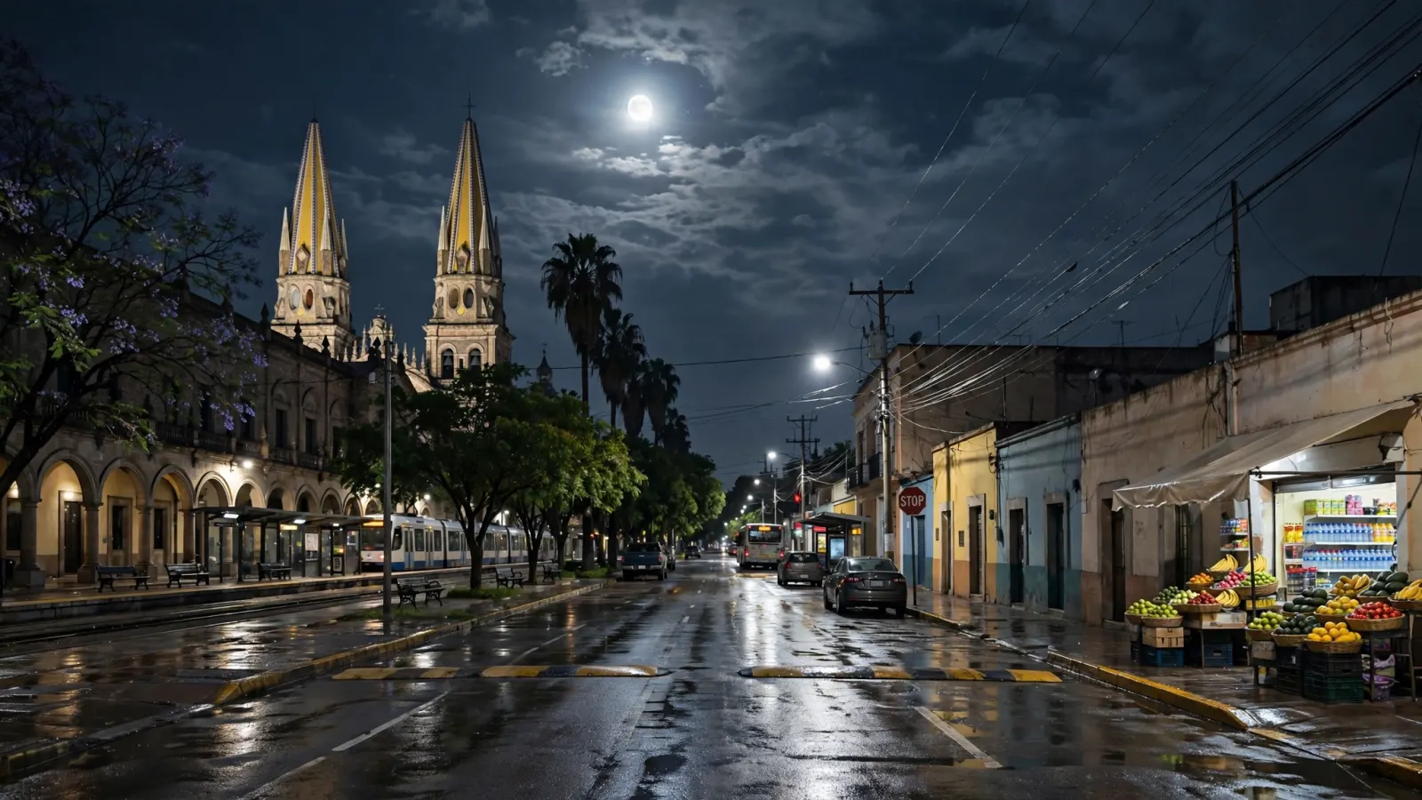 Luna llena iluminando el cielo nocturno sobre Guadalajara
