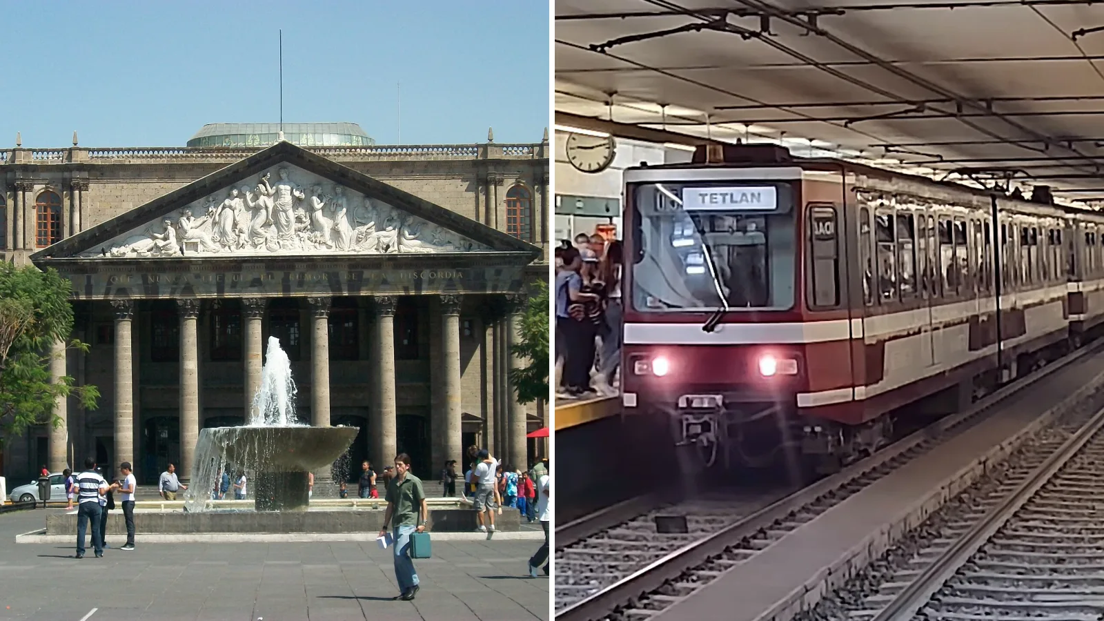 Teatro Degollado, Línea 2 del Tren Eléctrico Urbano de Guadalajara — fotos ilustrativas