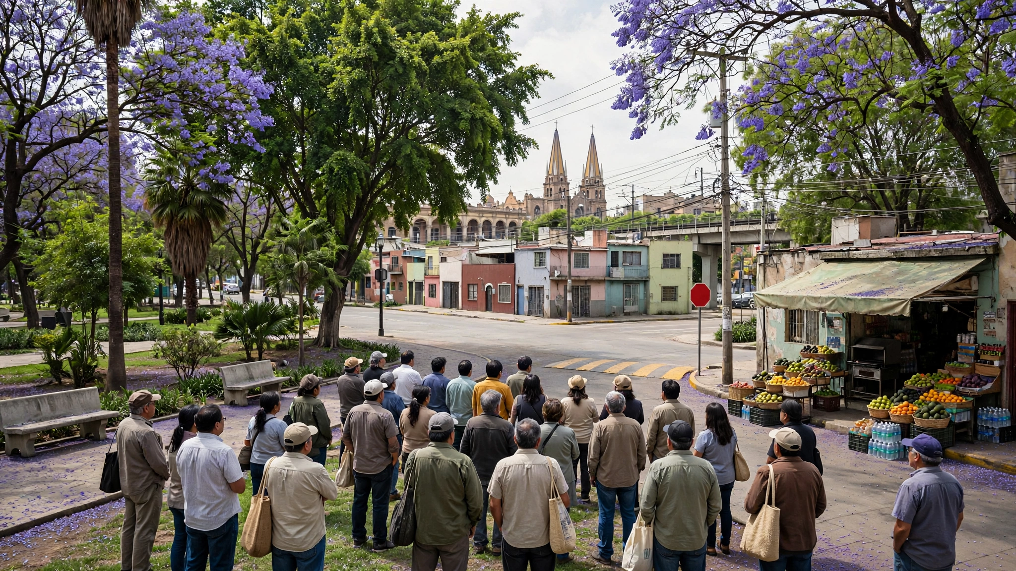 Vecinos reunidos en el Parque Talpita durante el arranque de Ruta Tapatía en Guadalajara