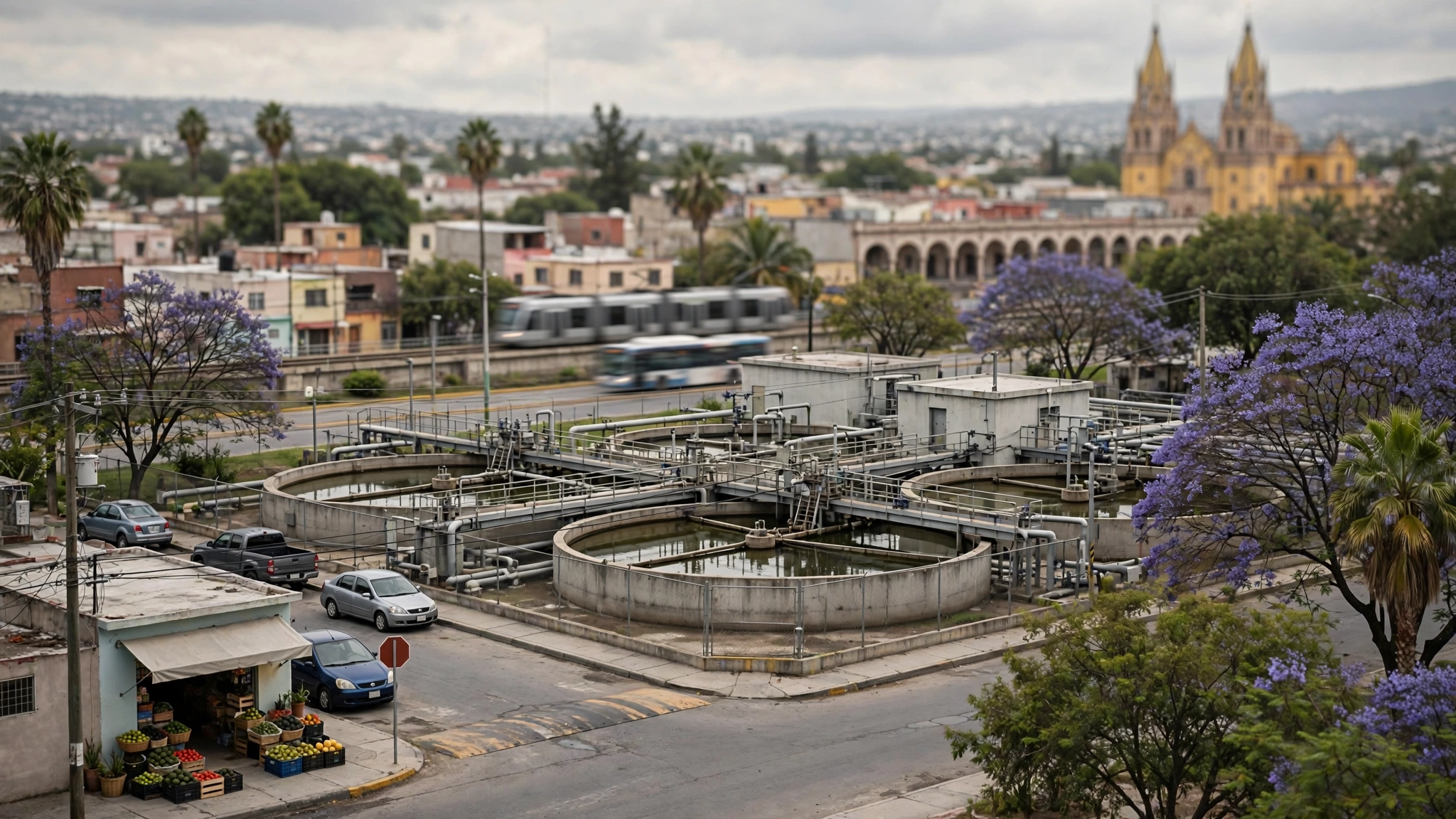 Vista de una planta de tratamiento de agua en la Zona Metropolitana de Guadalajara