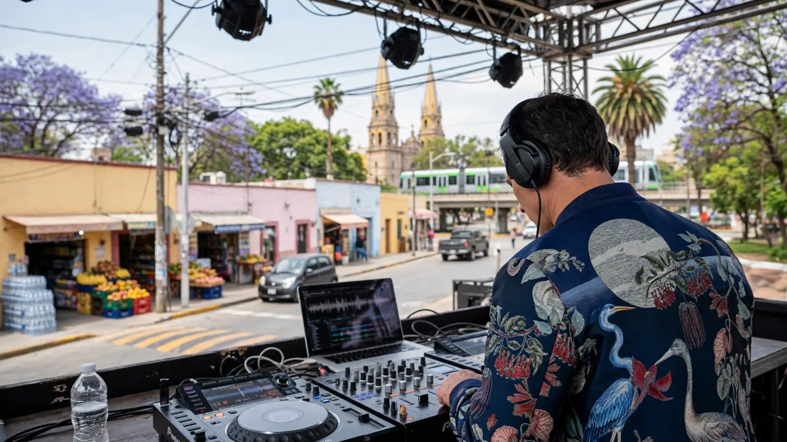 Tiësto en la consola durante su concierto en la Arena Guadalajara