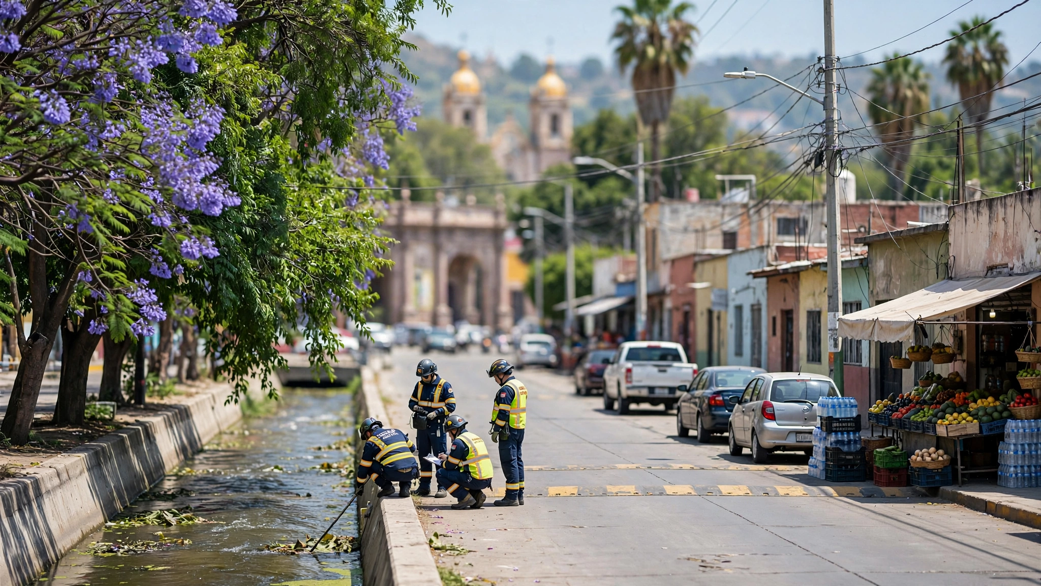 Canal del Arroyo Seco en San Pedro Tlaquepaque durante la inspección de Protección Civil