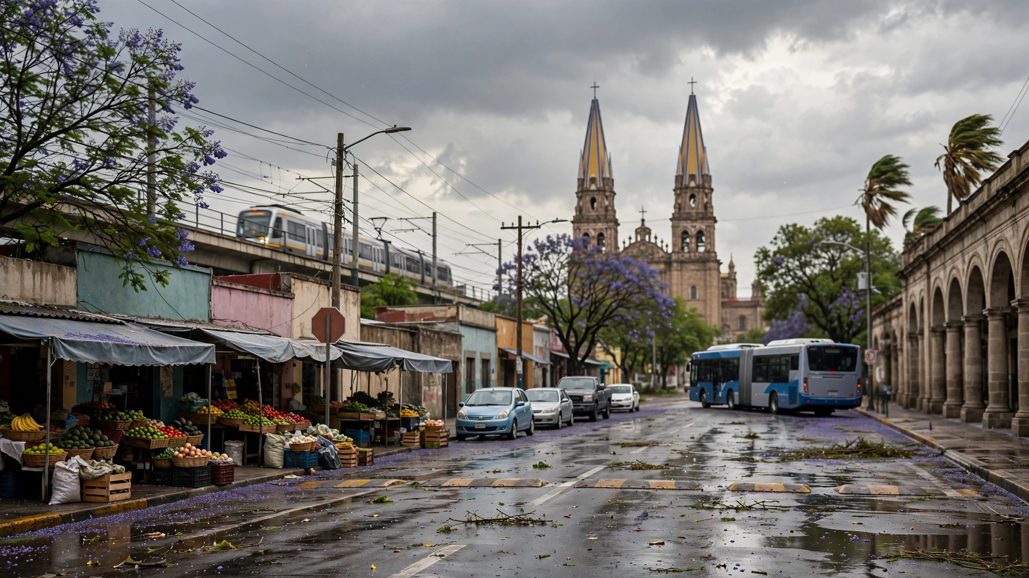 Cielo parcialmente nublado sobre Guadalajara durante el paso del huracán Trudy